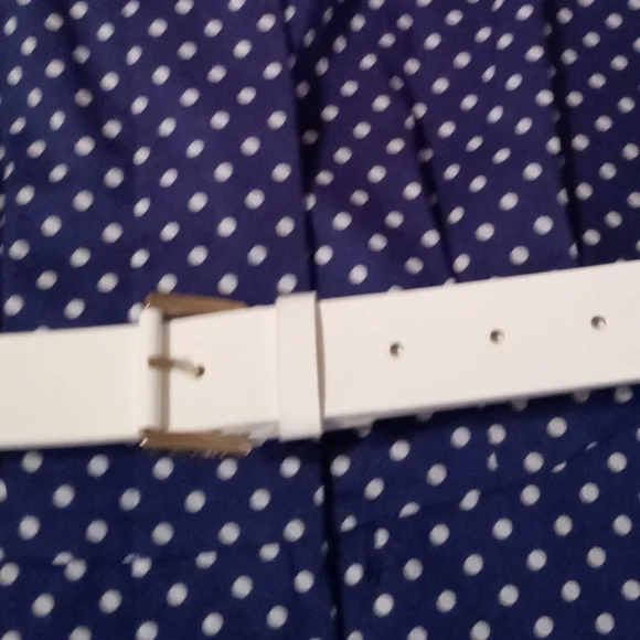 NWT Tommy Hilfiger Navy Polka Dot Belted Shirt Dress Size 10 - Picture 4 of 7